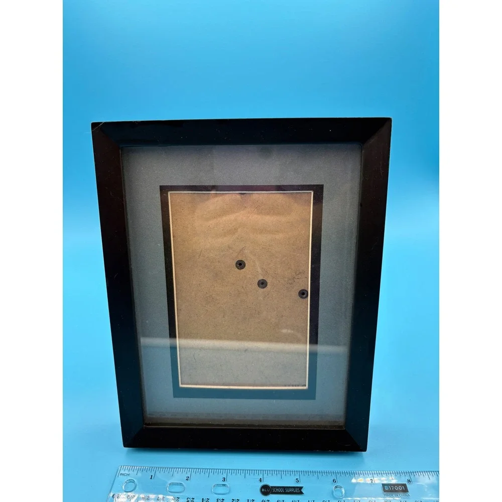 Blue 9x7 Picture Frame Double Mat Deep Tabletop Gallery Photo Display 1